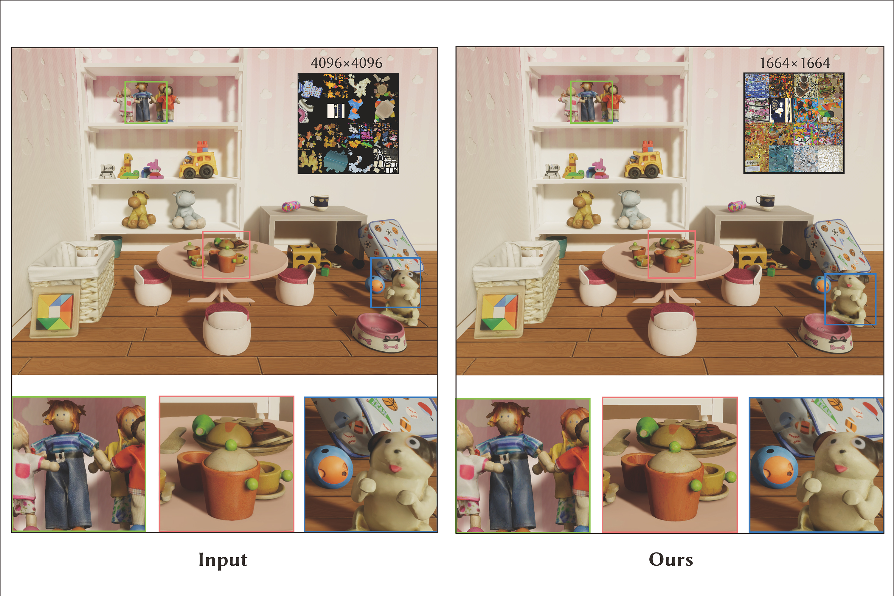 Teaser for Texture Atlas Compression Based on Repeated Content Removal
